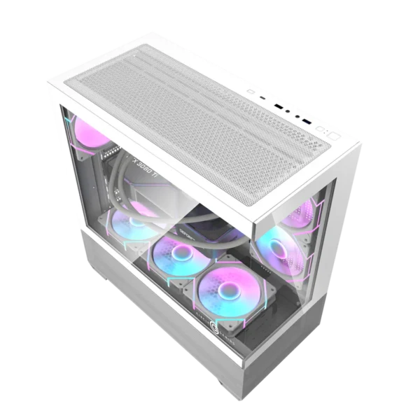 Defender ZX3 Mid-Tower Computer Case Gaming Cabinet - White - Image 3