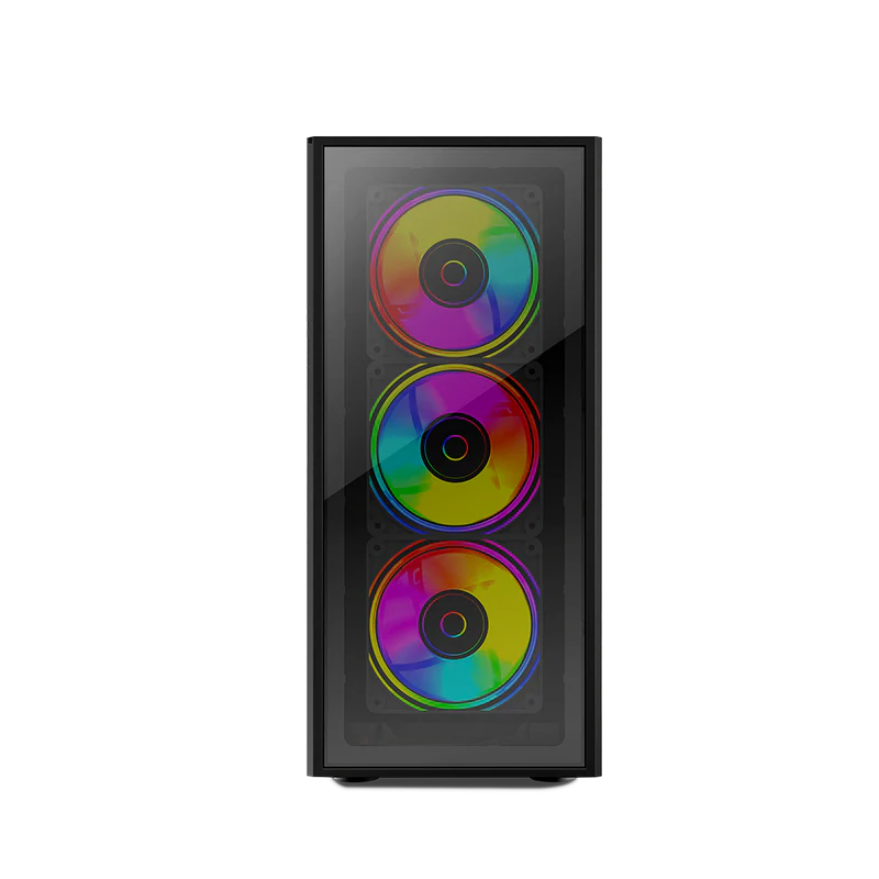 Elegantor M3 Glass Tower Computer Case Gaming Cabinet - Black - Image 2