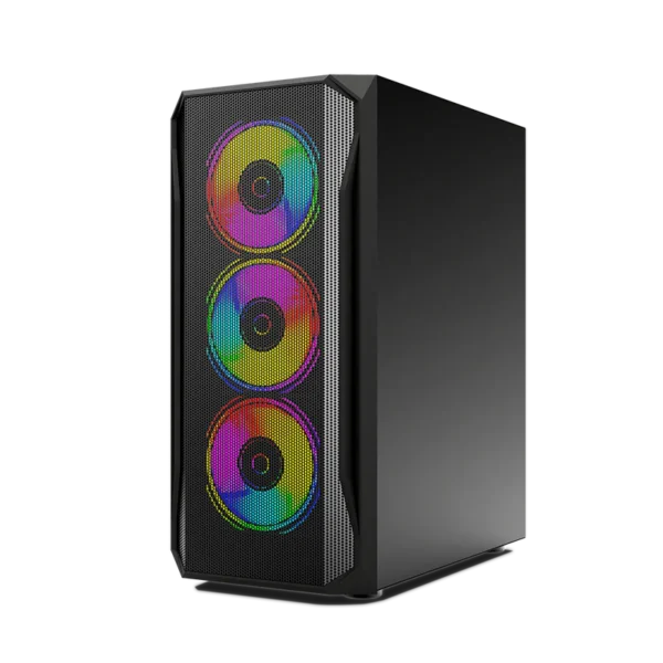 Elegantor X1 ARGB Mid-Tower Computer Case Gaming Cabinet - Black - Image 2