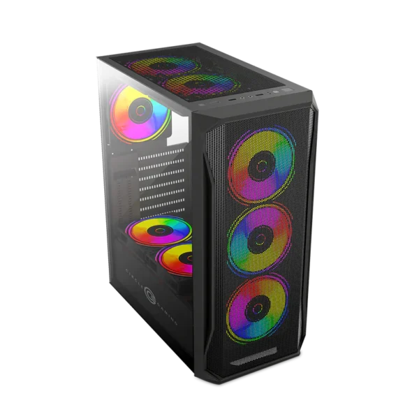 Elegantor X1 ARGB Mid-Tower Computer Case Gaming Cabinet - Black
