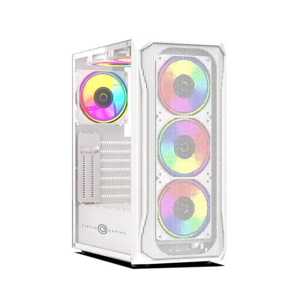 Elegantor X1 ARGB Mid-Tower Computer Case Gaming Cabinet - White