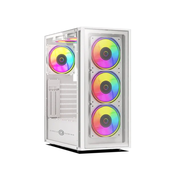 Elegantor X5 ARGB Mid-Tower Computer Case Gaming Cabinet - White