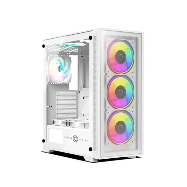 Furious Glass 240 ARGB Mid-Tower Computer Case Gaming Cabinet - White