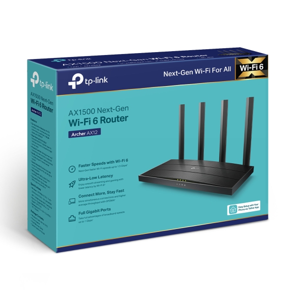 TPLINK ARCHER AX12 WIFI 6 ROUTER AX1500 - Image 2