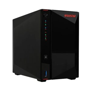 Asustor AS5402T Nimbustor 2 Gen2, 2 Bay NAS Storage, Quad-Core 2.0GHz CPU, 4xM.2 NVMe SSD Slots, 2x2.5GbE Ports, 4GB DDR4 RAM, Gaming Network Attached Storage, Home Personal Cloud Storage (Diskless)